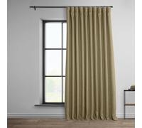 HPD Half Price Drapes Faux Linen Room Darkening Curtains - 108 Inches Long Extra Wide Luxury Linen Curtains for Bedroom & Living Room (1 Panel), 100W X 108L, Nomad Tan