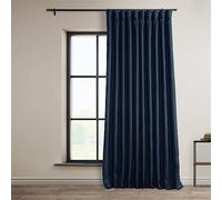 HPD Half Price Drapes Faux Linen Room Darkening Curtains - 108 Inches Long Extra Wide Luxury Linen Curtains for Bedroom & Living Room (1 Panel), 100W X 108L, Indigo