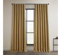 HPD Half Price Drapes Faux Linen Room Darkening Curtains - 108 Inches Long Luxury Linen Curtains for Bedroom & Living Room (1 Panel), 50W X 108L, Butterscotch