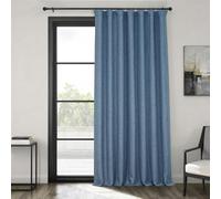 HPD Half Price Drapes Faux Linen Room Darkening Curtains - 120 Inches Long Extra Wide Luxury Linen Curtains for Bedroom & Living Room (1 Panel), 100W X 120L, Denim