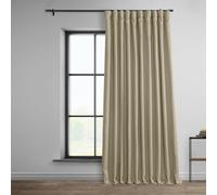 HPD Half Price Drapes Faux Linen Room Darkening Curtains - 84 Inches Long Extra Wide Luxury Linen Curtains for Bedroom & Living Room (1 Panel), 100W X 84L, Thatched Tan
