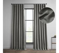 HPD Half Price Drapes Faux Linen Room Darkening Curtains - 96 Inches Long Luxury Linen Curtains for Bedroom & Living Room (1 Panel), 50W X 96L, Blazer Grey