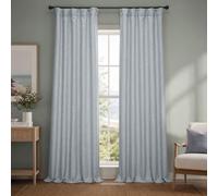 HPD Half Price Drapes Faux Linen Room Darkening Curtains - 96 Inches Long Luxury Linen Curtains for Bedroom & Living Room (1 Panel), 50W X 96L, Heather Grey