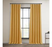 HPD Half Price Drapes Faux Linen Textured Room Darkening Curtains for Bedroom 108 Inches Long (1 Panel), 50W X 108L Curtains for Living Room Home Decor, Dandelion Gold