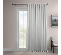 HPD Half Price Drapes Faux Linen Textured Room Darkening Curtains for Bedroom 108 Inches Long (1 Panel), 100W X 108L Extra Wide Curtains for Living Room Home Decor, Oyster