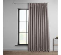 HPD Half Price Drapes Faux Linen Textured Room Darkening Curtains for Bedroom 108 Inches Long (1 Panel), 100W X 108L Extra Wide Curtains for Living Room Home Decor, Mink