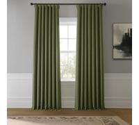 HPD Half Price Drapes Faux Linen Textured Room Darkening Curtains for Bedroom 120 Inches Long (1 Panel), 50W X 120L Curtains for Living Room Home Decor, Tuscany Green