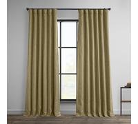 HPD Half Price Drapes Faux Linen Textured Room Darkening Curtains for Bedroom 84 Inches Long (1 Panel), 50W X 84L Curtains for Living Room Home Decor, Nomad Tan