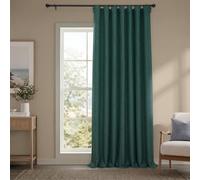 HPD Half Price Drapes Faux Linen Textured Room Darkening Curtains for Bedroom 84 Inches Long (1 Panel), 100W X 84L Extra Wide Curtains for Living Room Home Decor, Focal Green