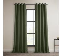 HPD Half Price Drapes Grommet Linen Curtains 108 Inches Long Room Darkening Curtains for Bedroom & Living Room (1 Panel), 50W x 108L, Tuscany Green