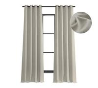HPD Half Price Drapes Grommet Linen Curtains 120 Inches Long Room Darkening Curtains for Bedroom & Living Room (1 Panel), 50W x 120L, Birch