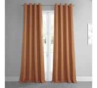 HPD Half Price Drapes Grommet Linen Curtains 84 Inches Long Room Darkening Curtains for Bedroom & Living Room (1 Panel), 50W x 84L, Desert Orange