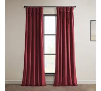 HPD Half Price Drapes Heritage Plush Velvet 108 Inches Long Darkening Curtains for Bedroom & Living Room 50W x 108L, (1 Panel), Cinema Red, 50" W x 108" L (Pack of 1)