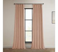 HPD Half Price Drapes Heritage Plush Velvet 120 Inches Long Darkening Curtains for Bedroom & Living Room 50W x 120L, (1 Panel), Peach Blossom, 50" W x 120" L (Pack of 1)