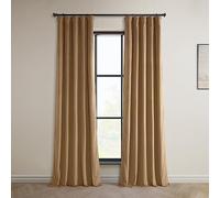 HPD Half Price Drapes Heritage Plush Velvet Curtains 108 Inches Long Room Darkening Curtains for Bedroom & Living Room 50W x 108L, (1 Panel), Spiced Rum