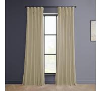 HPD Half Price Drapes Heritage Plush Velvet Curtains 108 Inches Long Room Darkening Curtains for Bedroom & Living Room 50W x 108L, (1 Panel), Light Beige