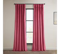 HPD Half Price Drapes Heritage Plush Velvet Curtains 108 Inches Long Room Darkening Curtains for Bedroom & Living Room 50W x 108L, (1 Panel), Dark Pink