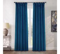 HPD Half Price Drapes Heritage Plush Velvet Curtains 108 Inches Long Room Darkening Curtains for Bedroom & Living Room 50W x 108L, (1 Panel), Pisces Blue