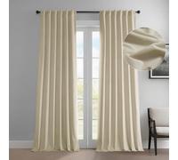 HPD Half Price Drapes Heritage Plush Velvet Curtains 108 Inches Long Room Darkening Curtains for Bedroom & Living Room 50W x 108L, (1 Panel), Au Lait Creme