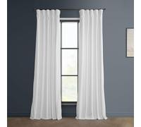 HPD Half Price Drapes Heritage Plush Velvet Curtains 108 Inches Long Room Darkening Curtains for Bedroom & Living Room 50W x 108L, (1 Panel), White