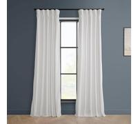 HPD Half Price Drapes Heritage Plush Velvet Curtains 108 Inches Long Room Darkening Curtains for Bedroom & Living Room 50W x 108L, (1 Panel), Pillow White