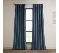 HPD Half Price Drapes Heritage Plush Velvet Curtains 108 Inches Long Room Darkening Curtains for Bedroom & Living Room 50W x 108L, (1 Panel), London Blue