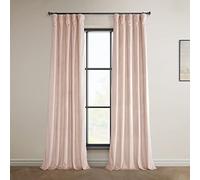 HPD Half Price Drapes Heritage Plush Velvet Curtains 108 Inches Long Room Darkening Curtains for Bedroom & Living Room 50W x 108L, (1 Panel), Light Pink