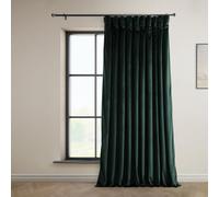 HPD Half Price Drapes Heritage Plush Velvet Curtains 108 Inches Long Room Darkening Curtains for Bedroom & Living Room 100W x 108L, (1 Panel), Forestry Green