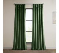 HPD Half Price Drapes Heritage Plush Velvet Curtains 108 Inches Long Room Darkening Curtains for Bedroom & Living Room 50W x 108L, (1 Panel), Eden Green