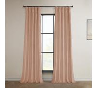 HPD Half Price Drapes Heritage Plush Velvet Curtains 108 Inches Long Room Darkening Curtains for Bedroom & Living Room 50W x 108L, (1 Panel), Peach Blossom