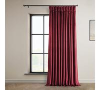 HPD Half Price Drapes Heritage Plush Velvet Curtains 120 Inches Long Room Darkening Curtains for Bedroom & Living Room 100W x 120L, (1 Panel), Cinema Red