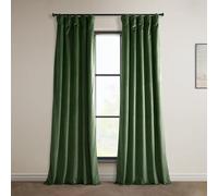 HPD Half Price Drapes Heritage Plush Velvet Curtains 84 Inches Long Room Darkening Curtains for Bedroom & Living Room 50W x 84L, (1 Panel), Eden Green