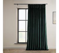 HPD Half Price Drapes Heritage Plush Velvet Curtains 84 Inches Long Room Darkening Curtains for Bedroom & Living Room 100W x 84L, (1 Panel), Forestry Green