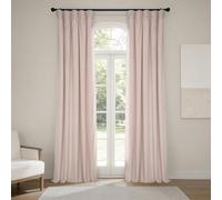 HPD Half Price Drapes Heritage Plush Velvet Curtains 96 Inches Long Room Darkening Curtains for Bedroom & Living Room 50W x 96L, (1 Panel), Light Pink