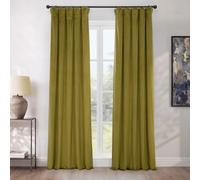 HPD Half Price Drapes Heritage Plush Velvet Curtains 96 Inches Long Room Darkening Curtains for Bedroom & Living Room 50W x 96L, (1 Panel), Retro Green