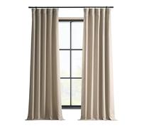 HPD Half Price Drapes Italian Faux Linen Curtains 84 Inches Long Room Darkening Curtains for Bedroom and Living Room 50 X 84, (1 Panel), Sepia Beige
