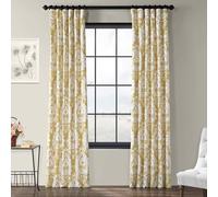 HPD Half Price Drapes Lacuna Printed Cotton Twill Curtain, Sun, 50 x 96