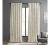 HPD Half Price Drapes Lush Crush Velvet Curtains - Room Darkening Curtain 108 Inches Long for Bedroom & Living Room, Luxury Look, Rod Pocket Design, (1 Panel), 50W x 108L, Champagne