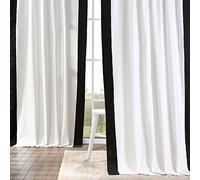 HPD Half Price Drapes Panama Cotton Curtains for Living Room, Bedroom 50 X 108, PRCT-VC1716-108 (1 Panel) Fresh Popcorn and Black