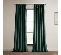 HPD Half Price Drapes Plush Velvet Curtains For Bedroom 50 X 84 (1 Panel), VPYC-179759-84, Forestry Green