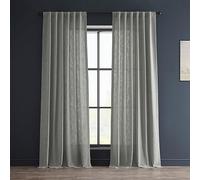 HPD Half Price Drapes Premium Heavy Faux Linen Curtains for Living Room (1 Panel), 50W x 108L Light Filtering Curtains 108 Inches Long Window Curtains for Bedroom, Ash Grey