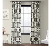HPD Half Price Drapes Printed 84 Inch Long Luxury Cotton (1 Panel) Darkening Window Curtains for Bedroom Living Room 50x84 Inch Mecca Geometric Steel, 50W x 84L