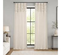 HPD Half Price Drapes Ruched Faux Dupioni Silk Curtains for Living Room 50 X 84 (1 Panel), PDCH-KBS2-84-RU, Off White