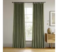 HPD Half Price Drapes Signature Blackout Velvet Curtains 84 Inches Long Heat & Full Light Blocking Blackout Curtain for Bedroom (1 Panel), 50W x 84L, Hunter Green