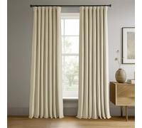 HPD Half Price Drapes Signature Velvet Blackout Curtains for Bedroom 50 x 84 (1 Panel), VPCH-180103-84, Neutral Ground