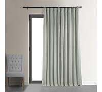 HPD Half Price Drapes Signature Velvet Thermal Blackout Curtains for Living Room 108 Inch Long 1 Panel Rod Pocket Insulated Blackout Curtains for Bedroom Window Curtains, 100W x 108L, Reflection Grey