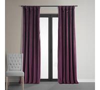 HPD Half Price Drapes Signature Velvet Thermal Blackout Curtains for Living Room 108 Inch Long (1 Panel) Rod Pocket Insulated Blackout Curtains for Bedroom Window Curtains, 50W x 108L, Cabernet