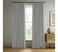 HPD Half Price Drapes Signature Velvet Thermal Blackout Curtains for Living Room 120 Inch Long (1 Panel) Rod Pocket Insulated Blackout Curtains for Bedroom Window Curtains, 50W x 120L, Reflection Grey