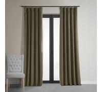 HPD Half Price Drapes Signature Velvet Thermal Blackout Curtains for Living Room 84 Inch Long (1 Panel) Rod Pocket Insulated Blackout Curtains for Bedroom Window Curtains, 50W x 84L, Denver Taupe