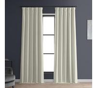 HPD Half Price Drapes Solid Thermal Insulated Blackout Curtains for Bedroom 108 Inches Long Curtain (1 Panel) Signature Blackout Linen Window Curtains for Living Room, 50W x 108L, Off White